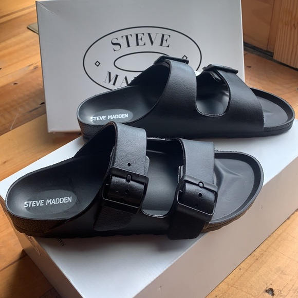 Steve Madden Bubbles Slide Sandals - Black 7M - Picture 4 of 13